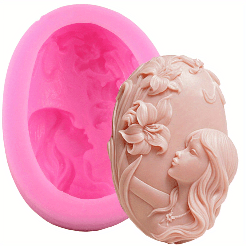 

1pc, Lily And Beautiful Woman Handmade Soap Silicone Mold, 3d Silicone Mold, Candle Aromatherapy Silicone Mold