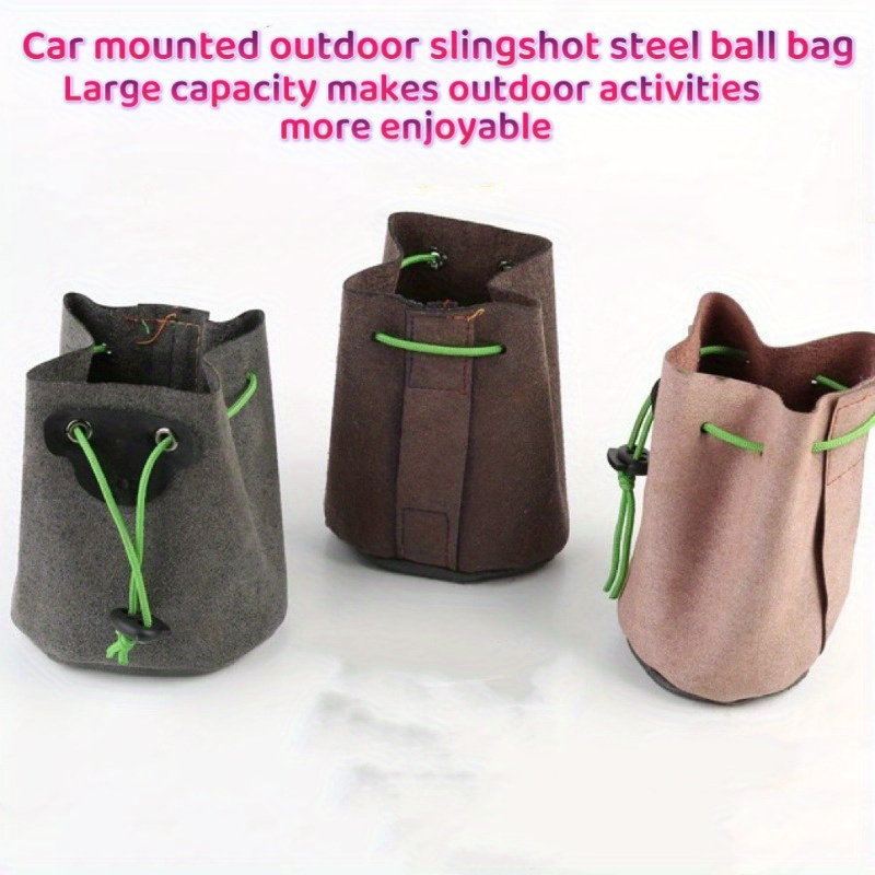  Kisangel 2PCS Slingshot Steel Ball Bag Leather Coin