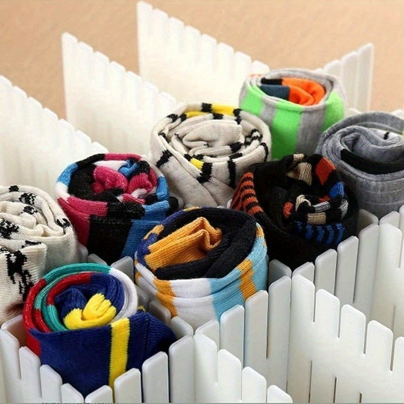 8 separadores de cajones de rejilla ajustables, separador de armario de  plástico, contenedor organizador ordenado para ropa interior, calcetines