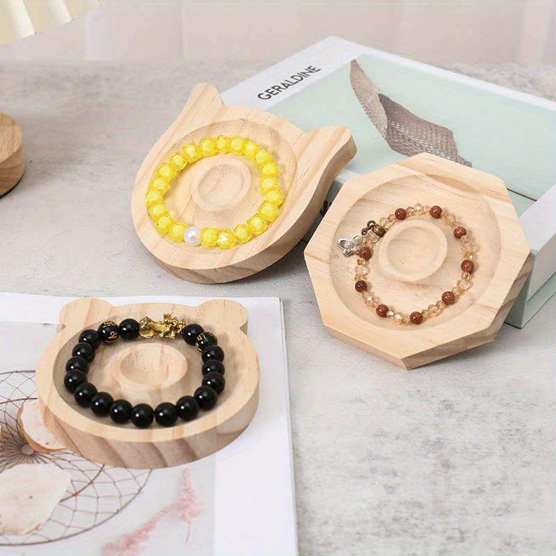 Wooden Bead Boards Beading Board Wood Portable Accessories Display Case Bead Design Trays Jewelry Display Board for Pendant Bangle Earring 7 Grids