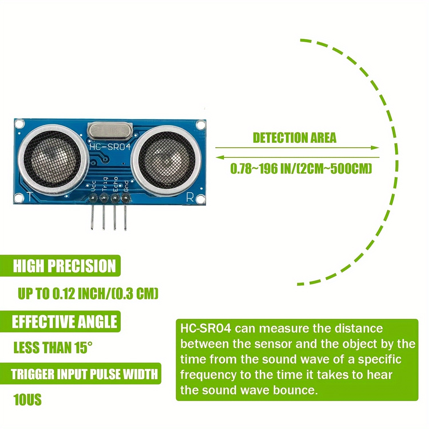 HiLetgo 5 Stück HC-SR04 Ultraschallsensor Ultraschallsensor für Arduino UNO  MEGA2560 Nano 51/STM32 : : Gewerbe, Industrie & Wissenschaft