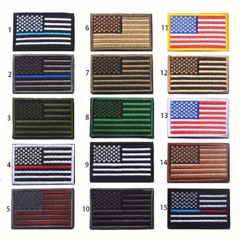 USA Flag Patches (2-Pack) American Flag Embroidered Iron On Patch Appliques