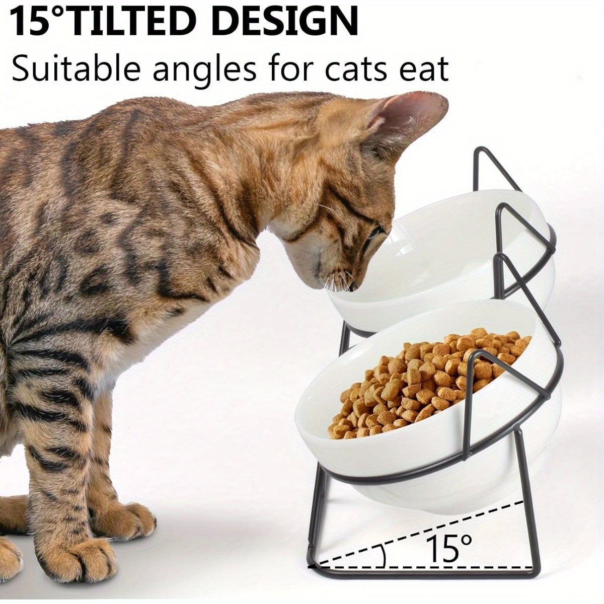エサ ボウル 食べ物 猫 フィーダー かわいい セラミック - 食器・餌