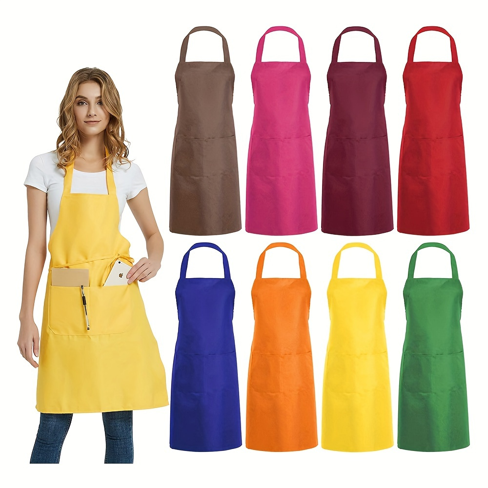 Colorful Paint Aprons Kitchen Waterproof Adjustable Artist Apron With  Pockets