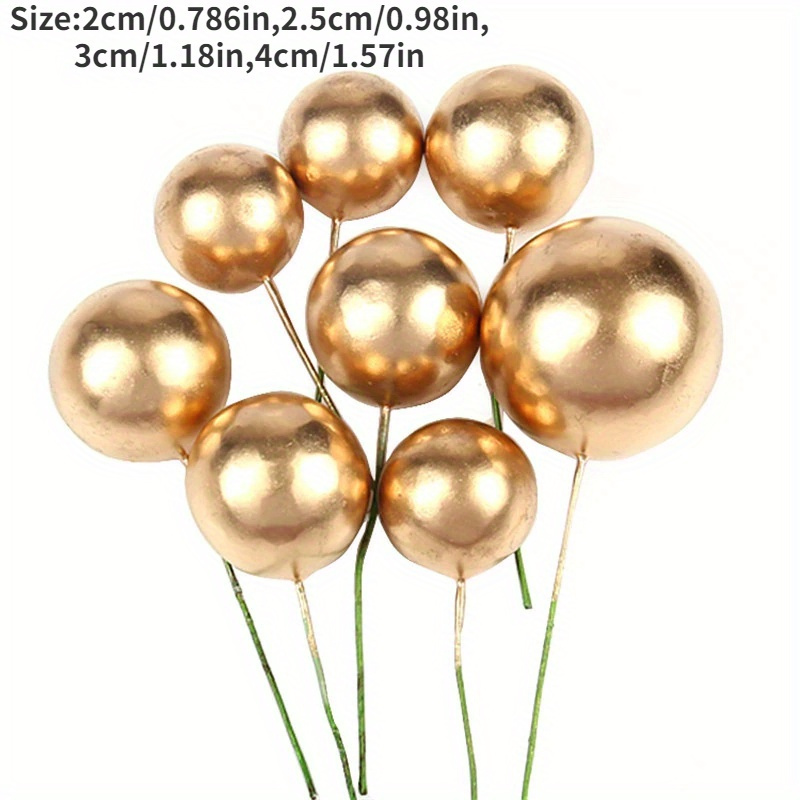 Golden Ball Cake Toppers Birthday Party Cupcake Toppers Cake - Temu