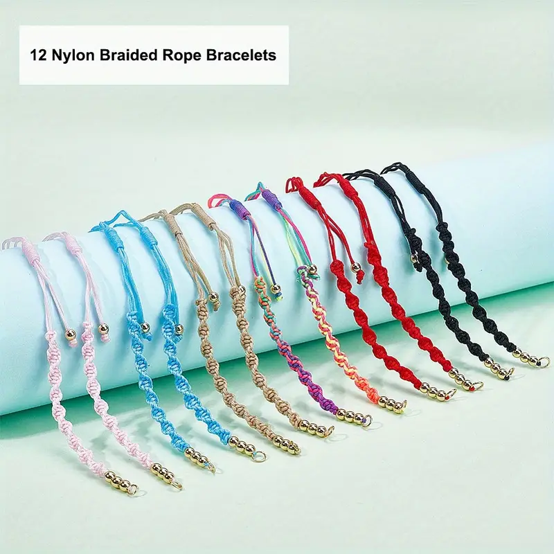 6 Colors Braided Nylon Thread Bracelets Adjustable Wave - Temu Australia