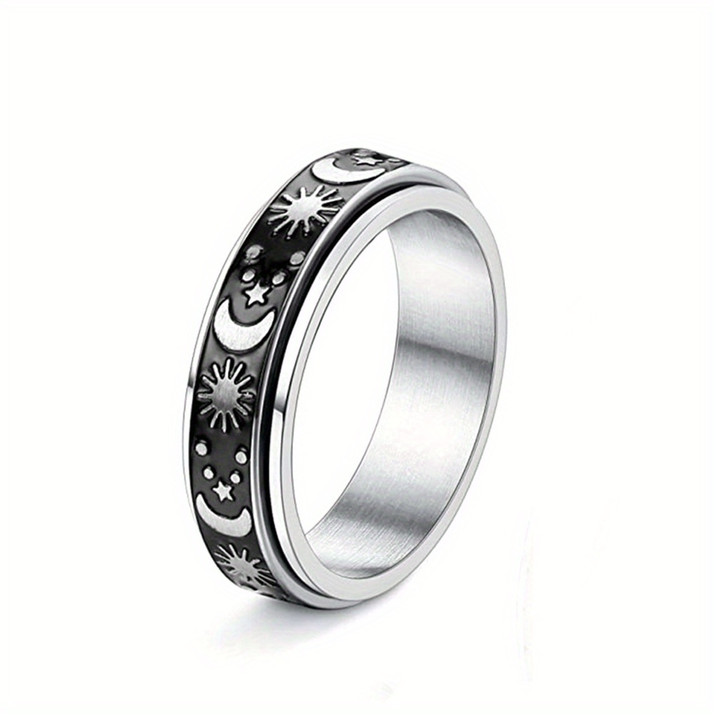 1pc vintage stainless steel couple rings rotatable Temu