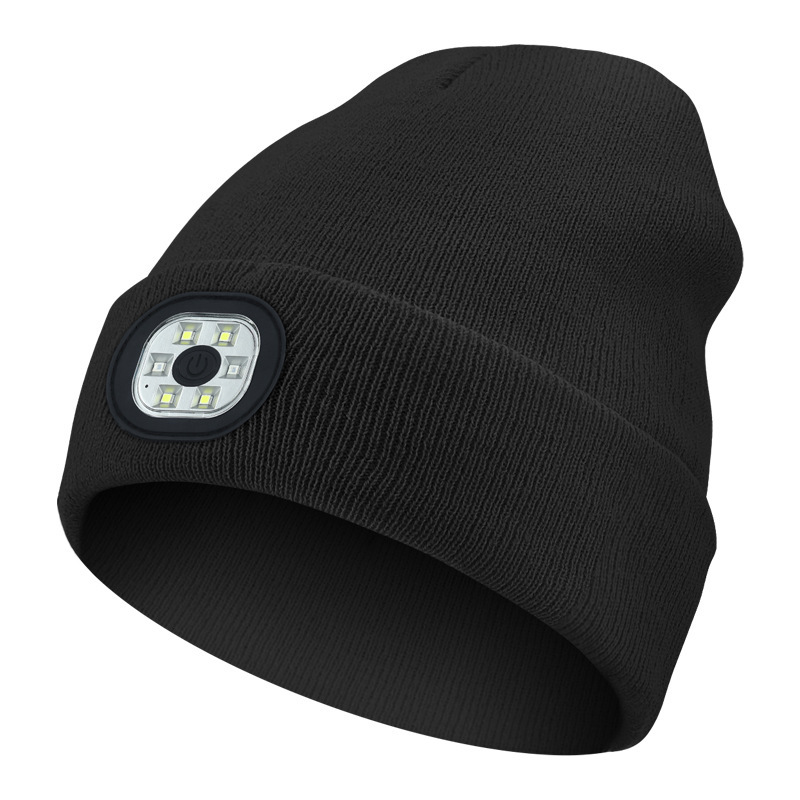 1pc Unisex Beanie Hat With LED Light, 4 LED Changed With Button Cell  Knitted Hat, Hands Free Headlamp Cap For Night Walking, Fishing, Camping  And Hunting