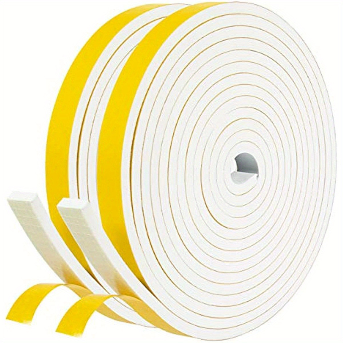 2 Rolls 2 Inch W 1/2 Inch T Weather Stripping Air Conditioner Open Cell  Foam Seal Tape, Window Insulation High Resilience Seal Strip for Doors