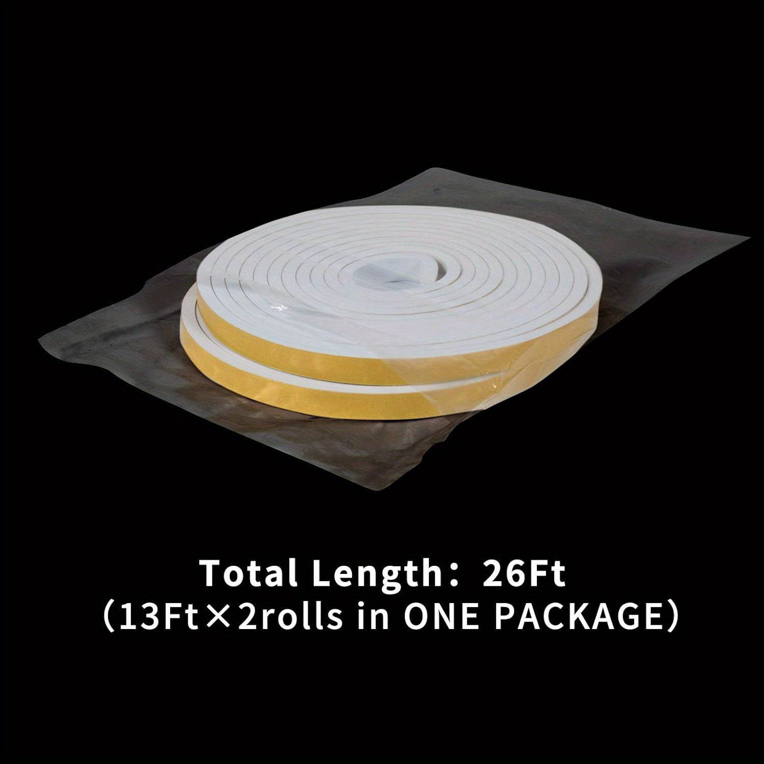 Foam Seal Tape 26 Feet Long, 1/2 inch Wide x 1/8 inch High Density Foam Strip Weather Stripping for Door and Window,Insulation Foam Window Seal