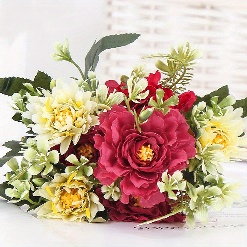 1pc Artificial Magnolia Flowers, Plastic Fake Flower Stems, Suitable For  Wedding, Party, Festival Decoration