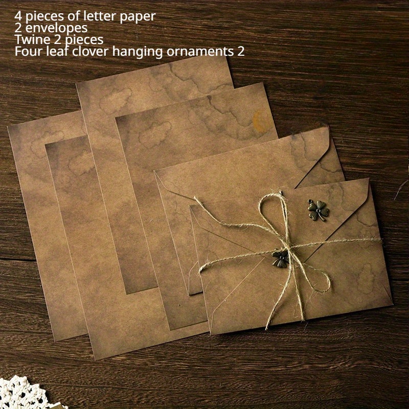 Letter Paper Envelope Envelope Letter Paper Set Retro Simple - Temu