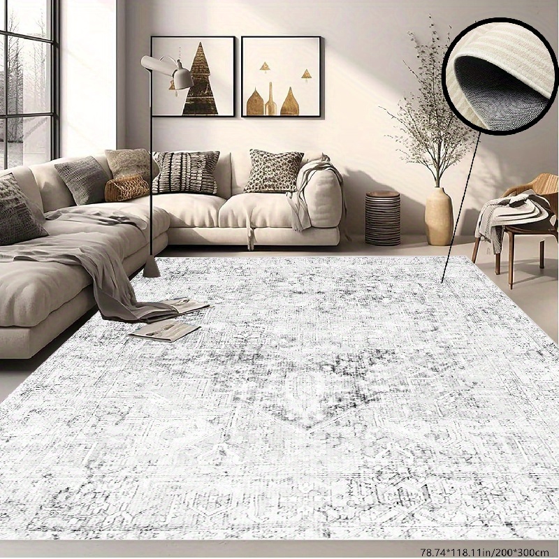 Area Rug Living Room Rugs - 9x12 Washable Boho Rug Vintage Oriental  Distressed Farmhouse Large Thin Indoor Carpet for Living Room Bedroom Under  Dining
