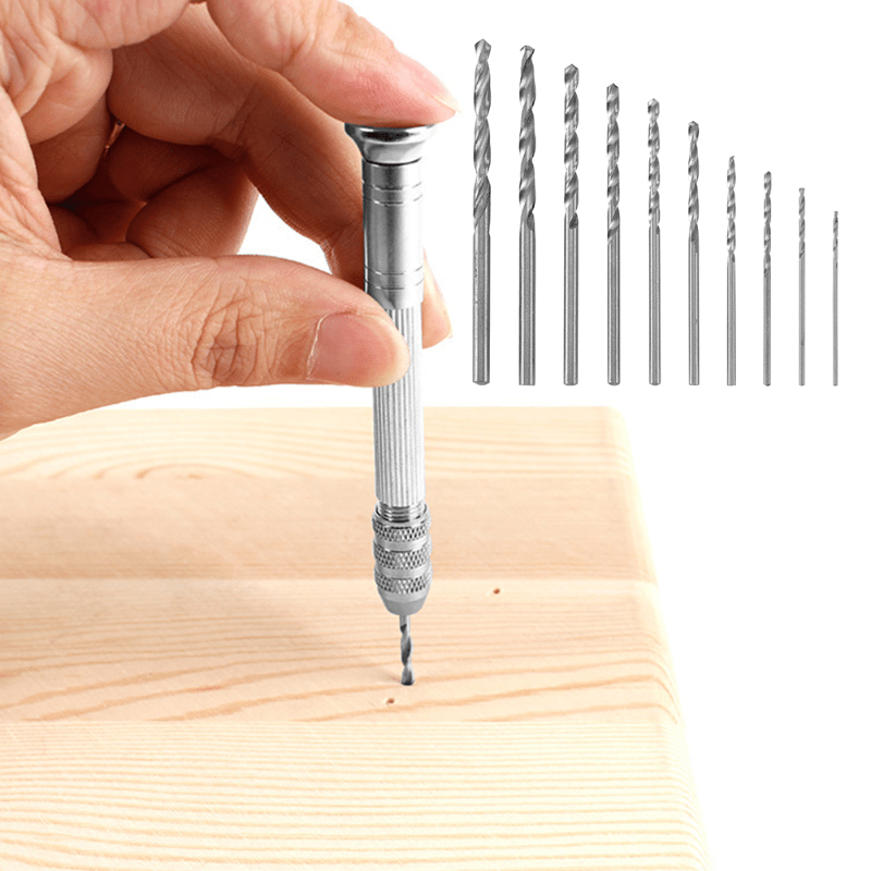 3/8'' 1/4'' Portable Hand Crank Drill For Woodworking Mini Manual Punch  Drills Carpenter Diy Universal Drilling Tool Drill Bits