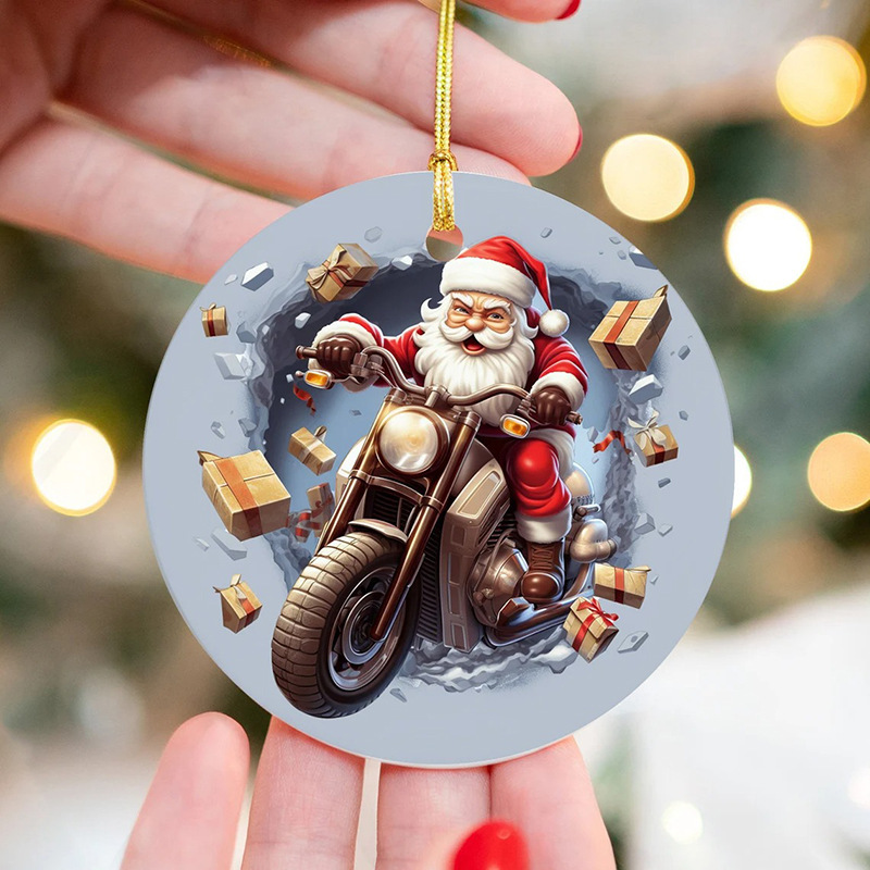 New Acrylic Christmas Break Through Ornament Christmas Gift - Temu