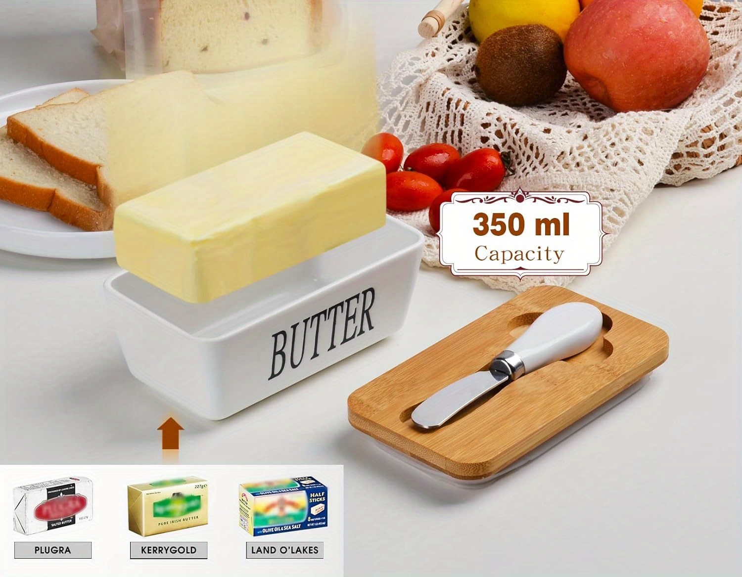 2 PZ CONTENITORI da cucina lattine per burro con coperchio supporto per  dischi per formaggio portatili EUR 13,87 - PicClick IT