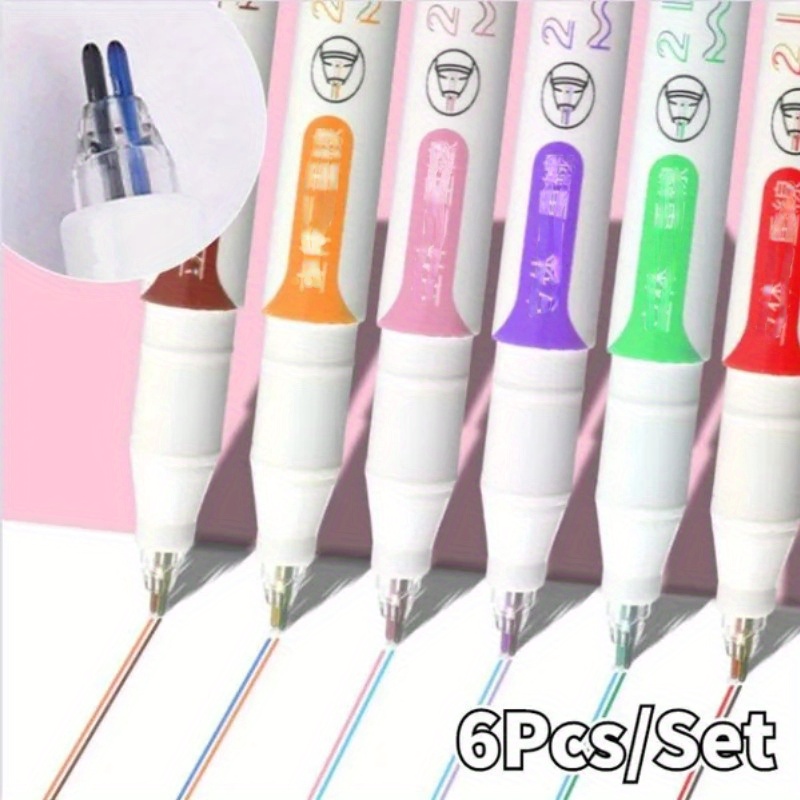6pcs/set Creative Graffiti Fluorescent Pen With Soft Tip For