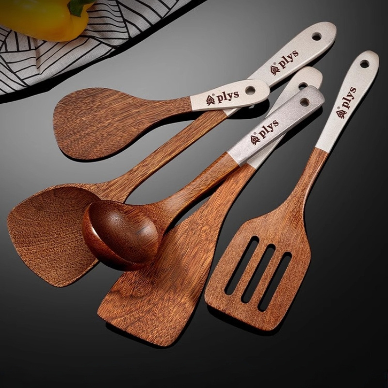 Household Kitchen Utensils Chicken Wing Wooden Pot Shovel Non-stick Pot  Special Stir-fry Shovel Fried Rice Spoon Set - Temu