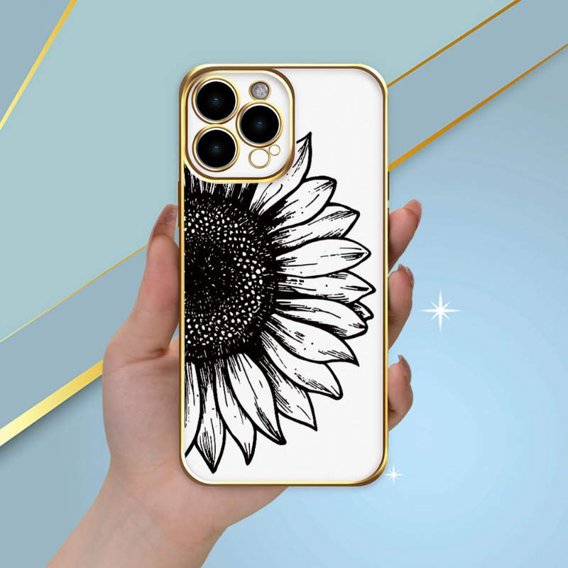 

Sunflower Uv Printing Electroplate Phone Case Soft Phone Cover 360 Degree Full Protection For Iphone 11 12 13 14 Pro Max 15 Xr X/xs 7 8 Plus Se Mini