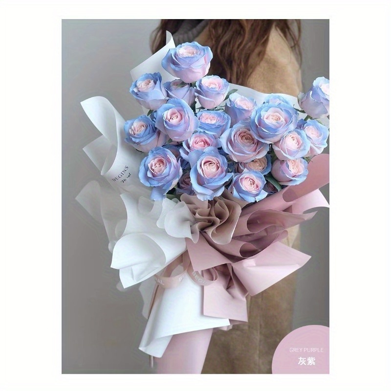 Two color Eucalyptus Paper Flower Wrapping Paper Waterproof - Temu