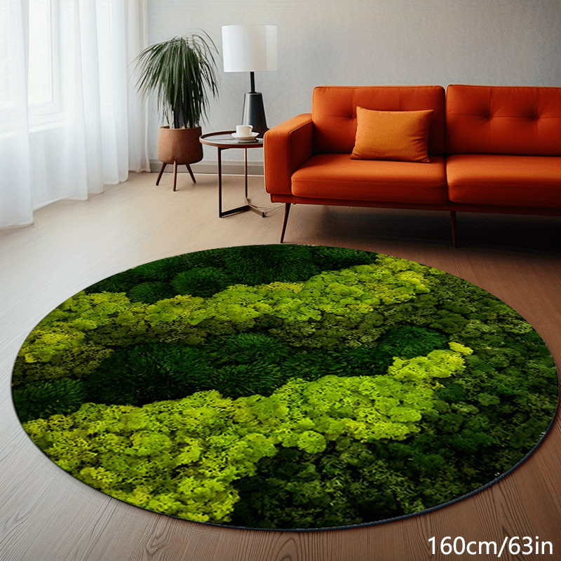 Moss Pattern Modern Simple Style Round Rug Soft Carpet - Temu Canada