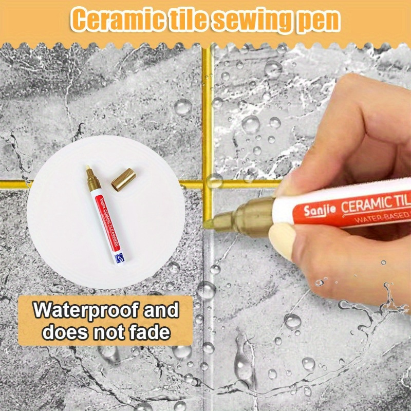 Waterproof Tile Marker Pen, Grout Markers Making Coating Lines Filler Tile  Marker remover Painter for Tile Floor Wall Bathroom , B