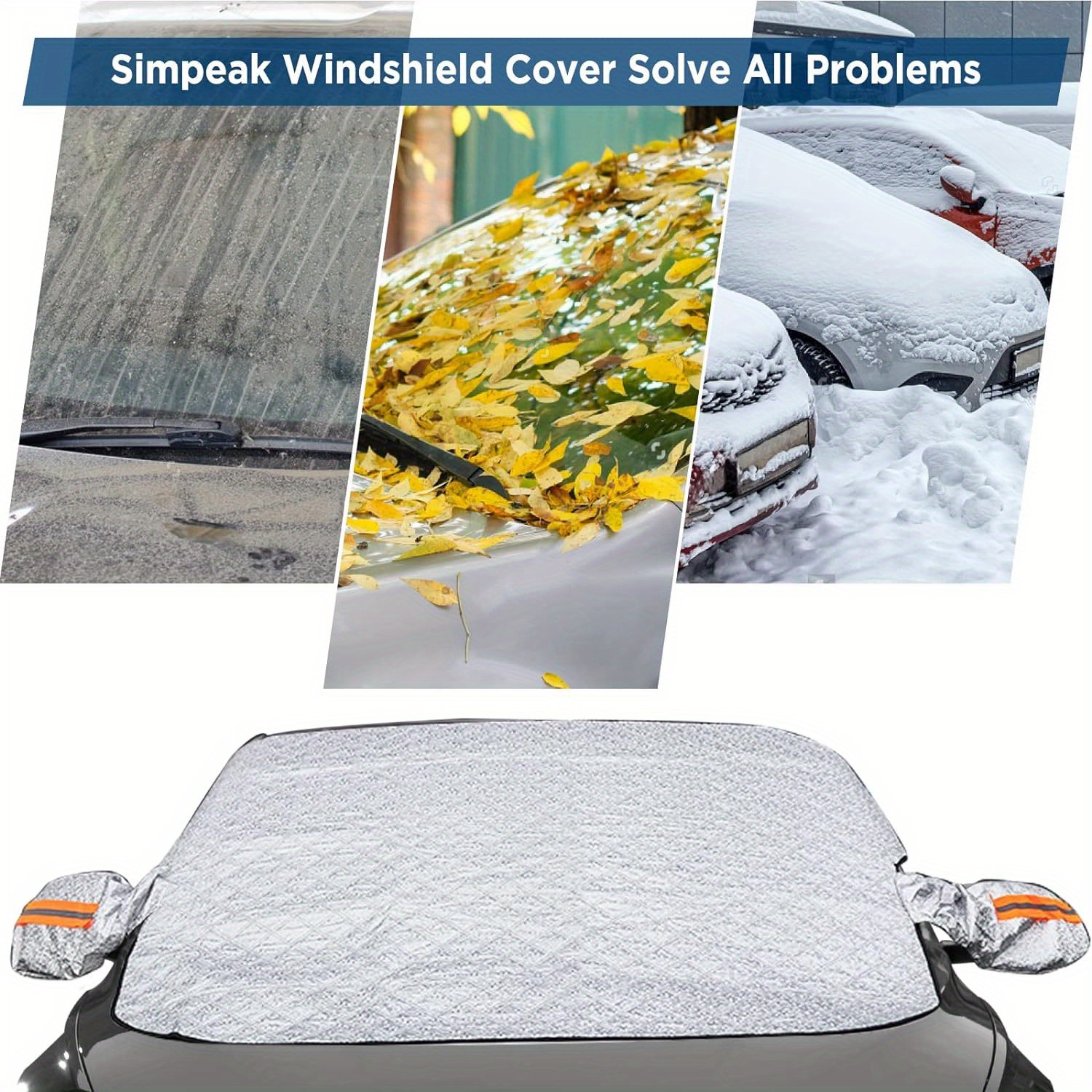 Car Snow Cover Sunshade thickened Car Snow Visor 9 Magnets - Temu