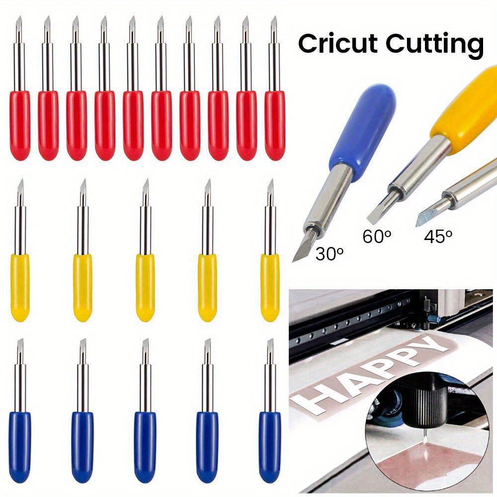 5pcs Fine Point Cutting Blades with Housing for Cutting Machines 45 Degrees Lettering Blades Portable Replacement Cutting Blades Compatible with