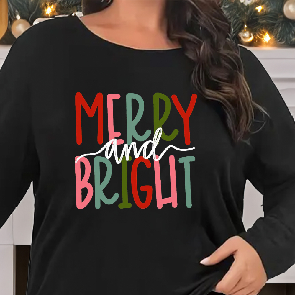 

Plus Size Women' Top - Cozy Polyester , Long Sleeve, Round Neck, Machine Washable