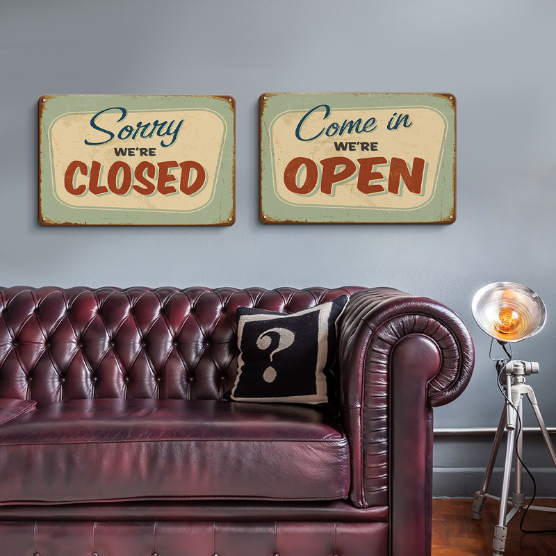 Metal Sign - SORRY, WE'RE CLOSED -- Vintage Look