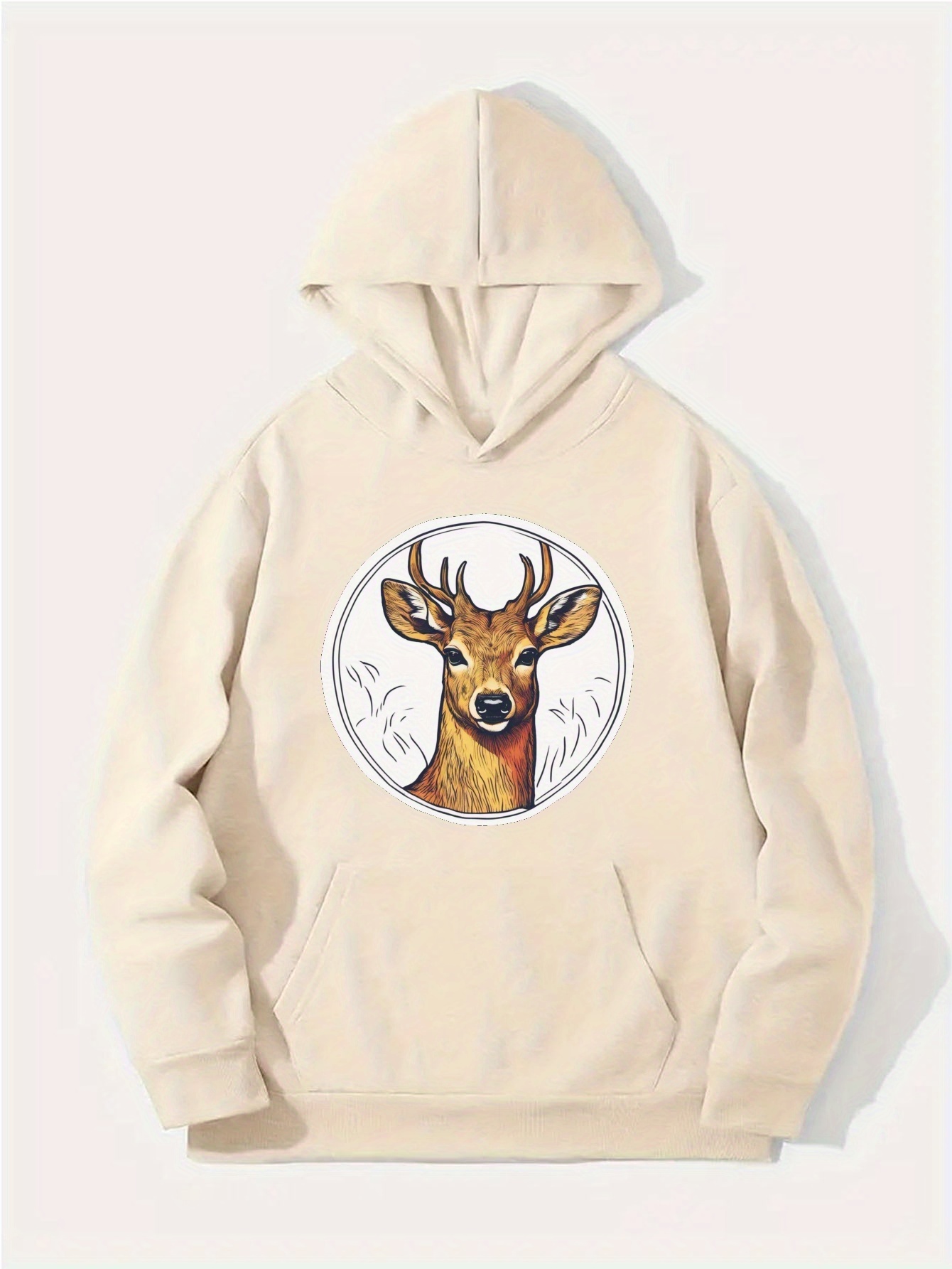 Deer Elk Print Hoodie Cool Hoodies Men Men's Casual Graphic - Temu