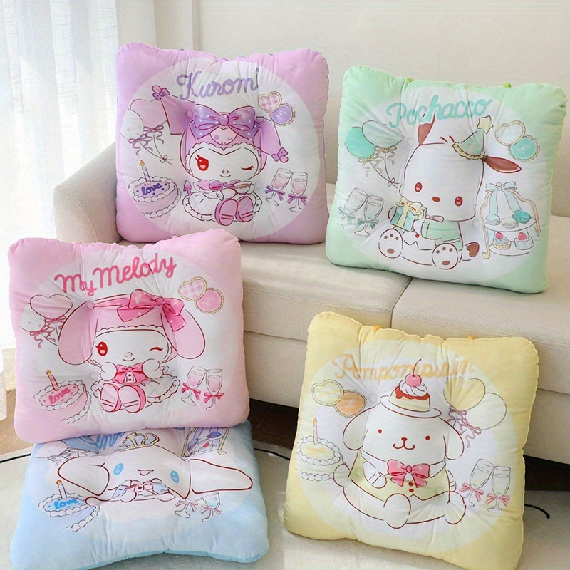 Cartoon Kuromi My Melody Non-slip Plush Chair Cushion Backrest Chair Pillow  Gift