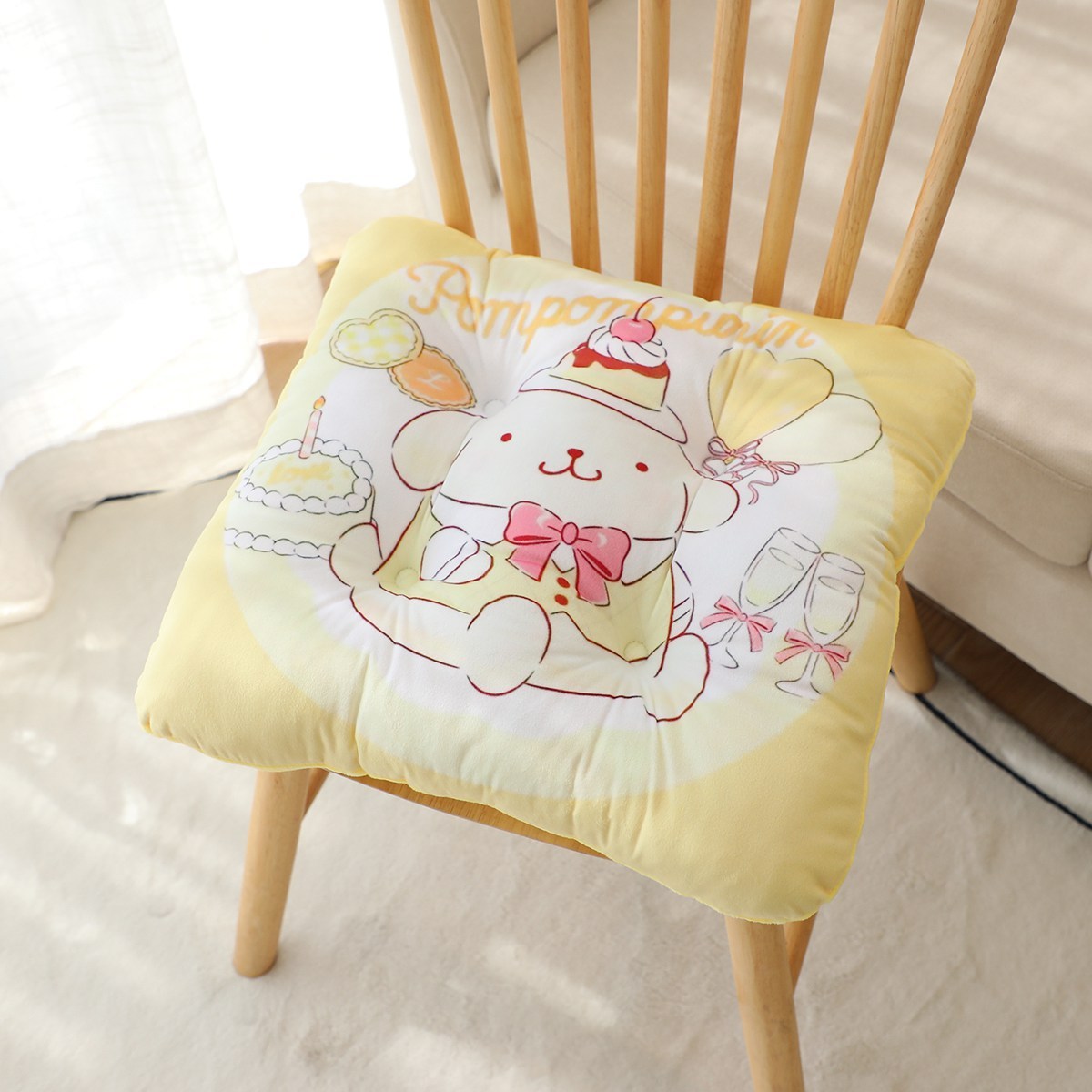 Colomi Cartoon Cute Melati Plush Seat Cushion Office Chair Student Butt  Cushion Thickened Dining Chair Cushion Floating Window Cushion Minino -  Temu Israel