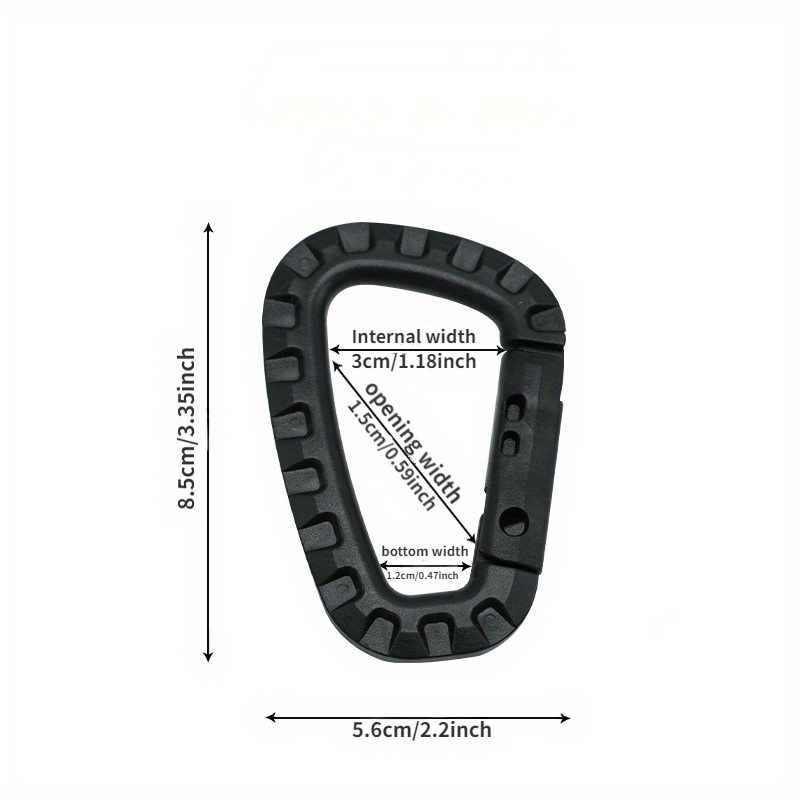 4pcs Lightweight D Shaped Keychain Buckle for Camping Hiking