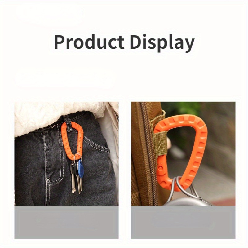 4pcs Lightweight D Shaped Keychain Buckle for Camping Hiking
