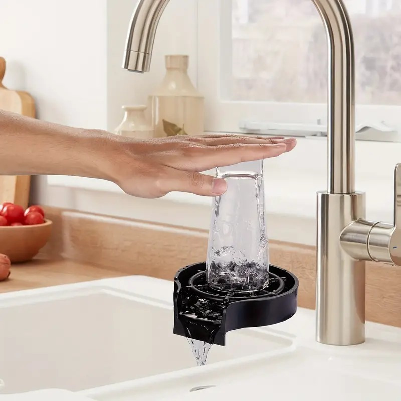 Glass Rinser for Kitchen Sink Kitchen Bar Sink Cleaner Accessories Baby  Bottle Washer Kitchen Sink Automatic Flushing Device