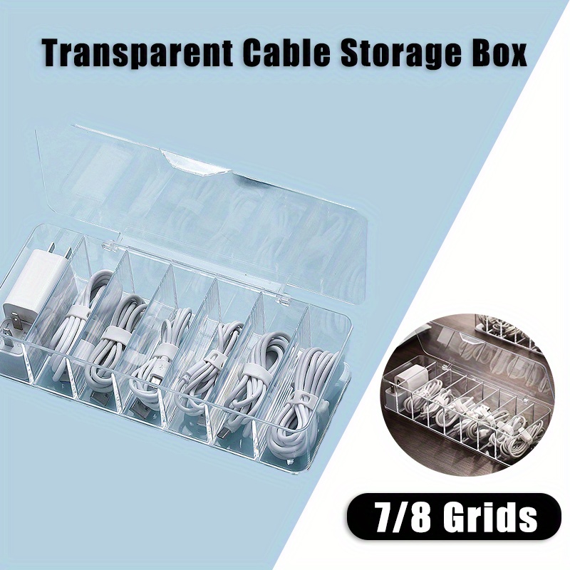 Durchsichtige Ladekabel-Organizer-Box, Datenkabel-Management-Box
