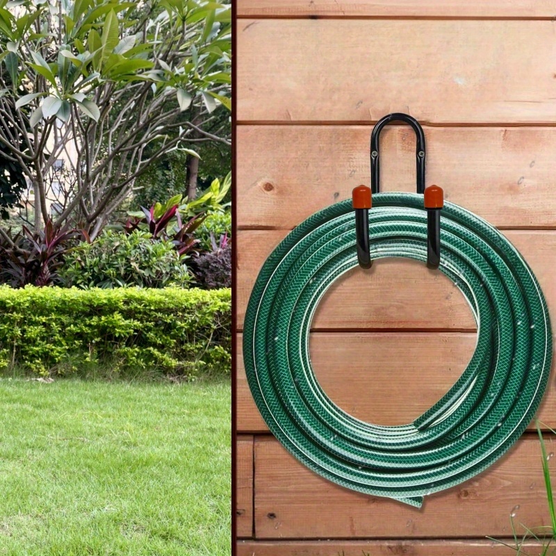 Soporte de pared para manguera de jardín, soporte de manguera de agua de  metal resistente, organizador de gancho colgante de jardín al aire libre  para