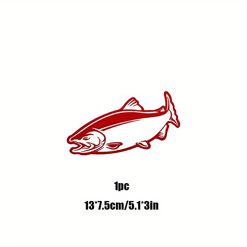 Salmon Fish Sticker Decal: Dock Box Dazzle with Fishing Reel Handle Decals  and Fishing Tackle Toolbox Upgrades Red Dark