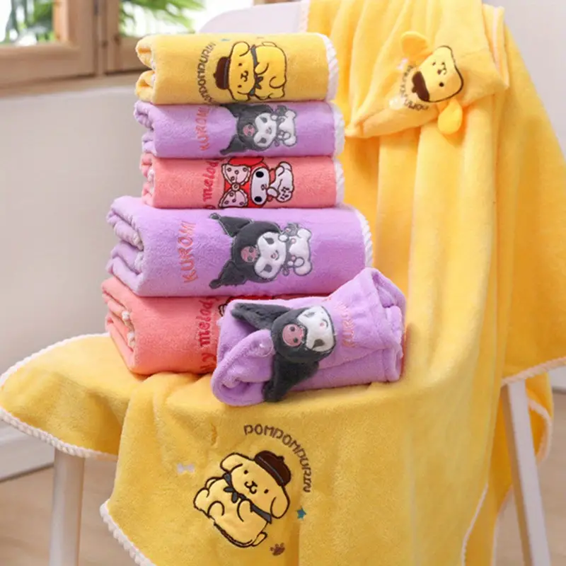 Cute Bath Towel Kuromi Cinnamoroll Cartoon Embroidery - Temu