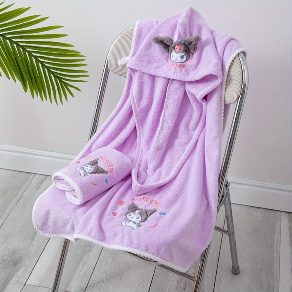 Cute Bath Towel Kuromi Cinnamoroll Cartoon Embroidery - Temu