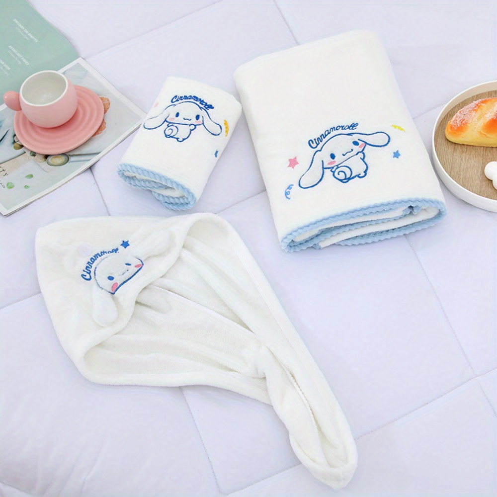 Cute Bath Towel Kuromi Cinnamoroll Cartoon Embroidery - Temu