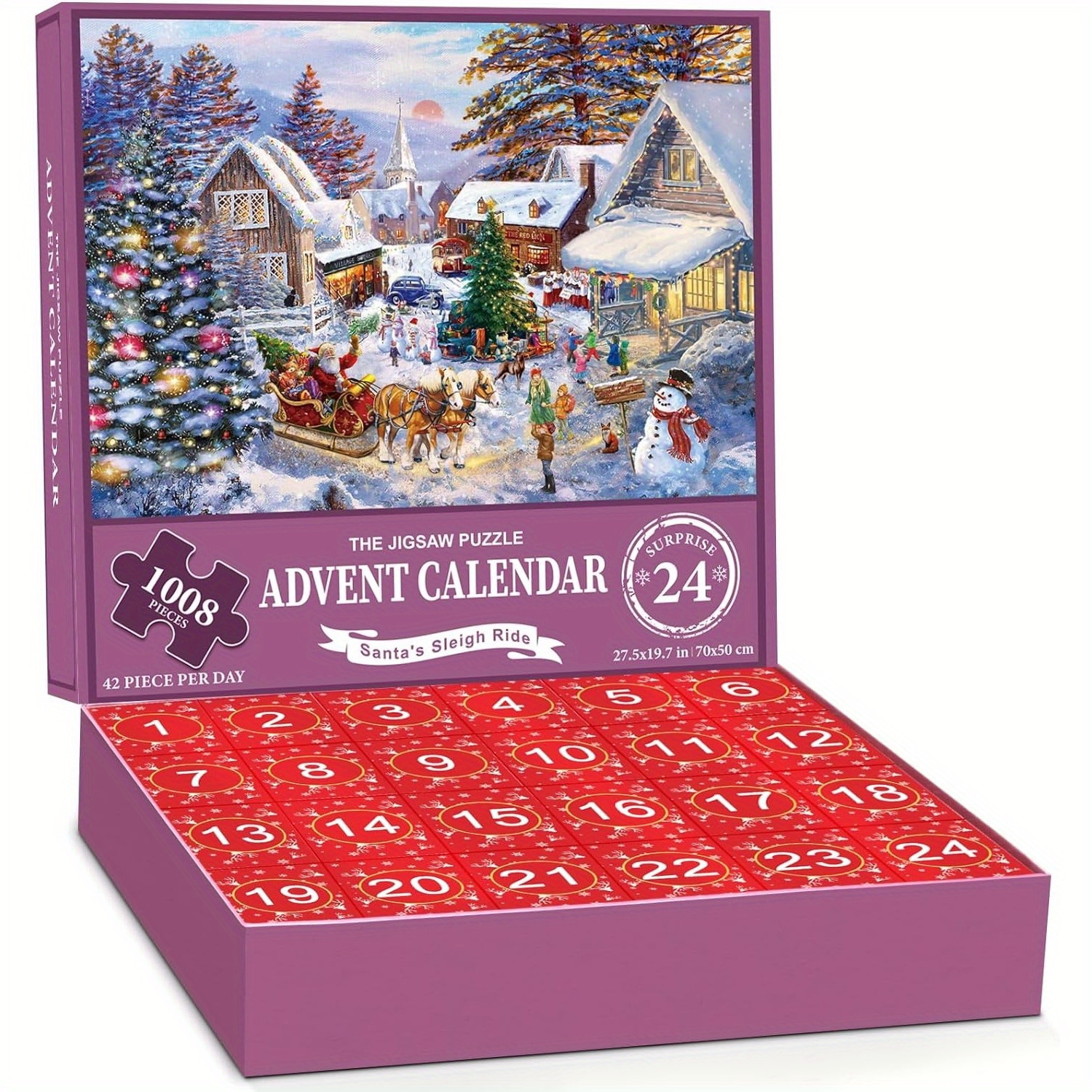 Puzzle Calendrier De L'Avent De Noël 2023 1000 Pièces, Puzzles De Vacances  De Noël Pour Adulte Et Enfant
