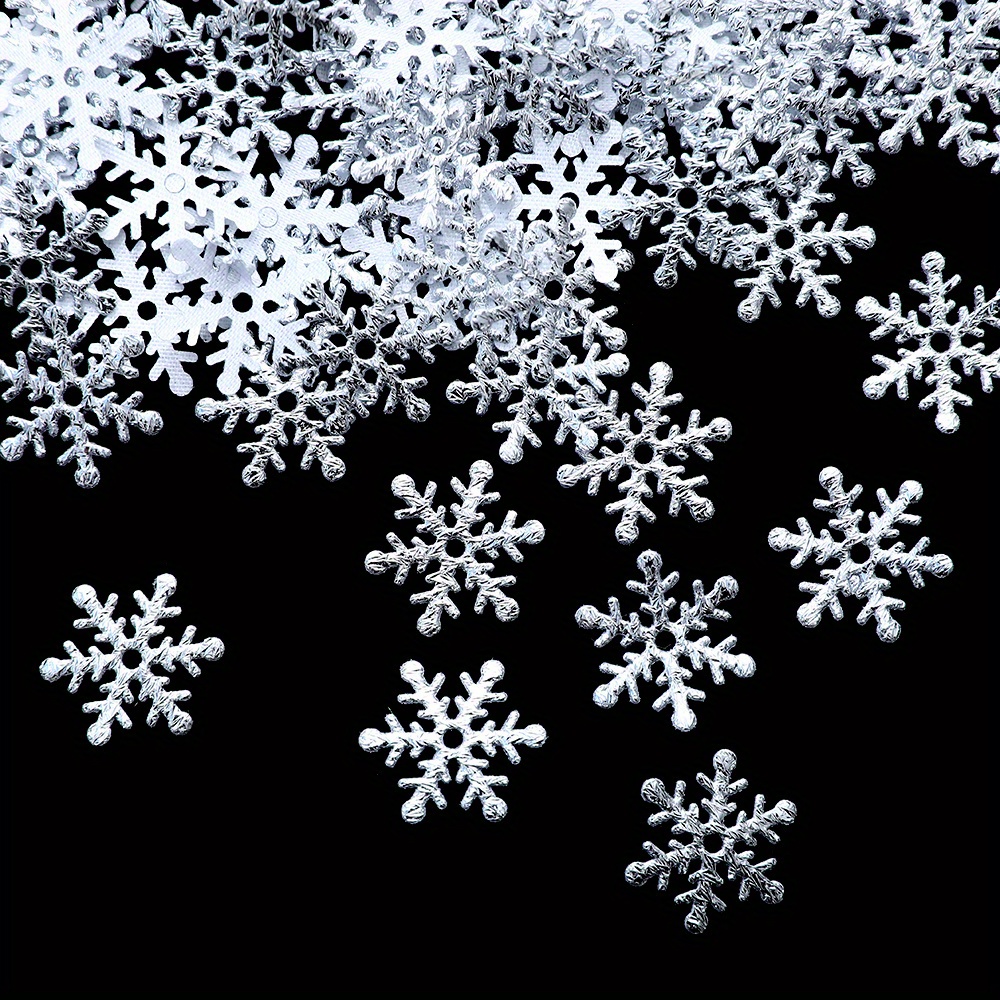 600pcs White Snowflake Confetti - Winter Baby Shower Decorations,Christmas Party