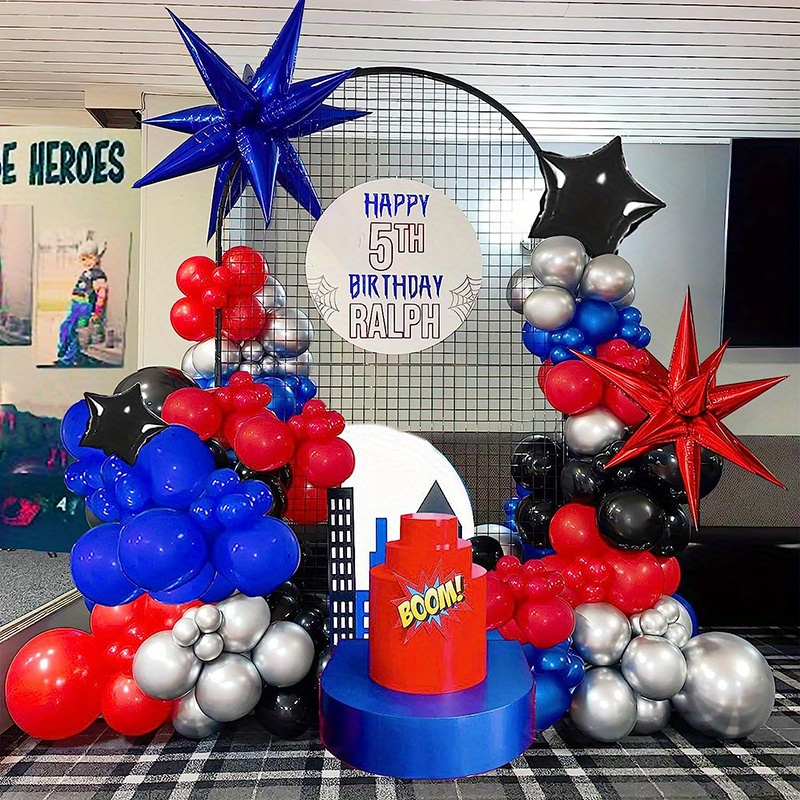 74pcs Joyeux anniversaire 18 Ballons Kit Mylar Ballons Latex Noir