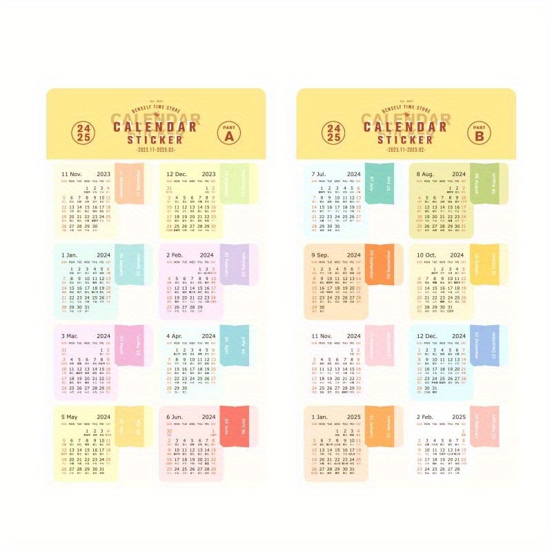  STOBOK 20 Sets Calendar Index Sticker Monthly Index