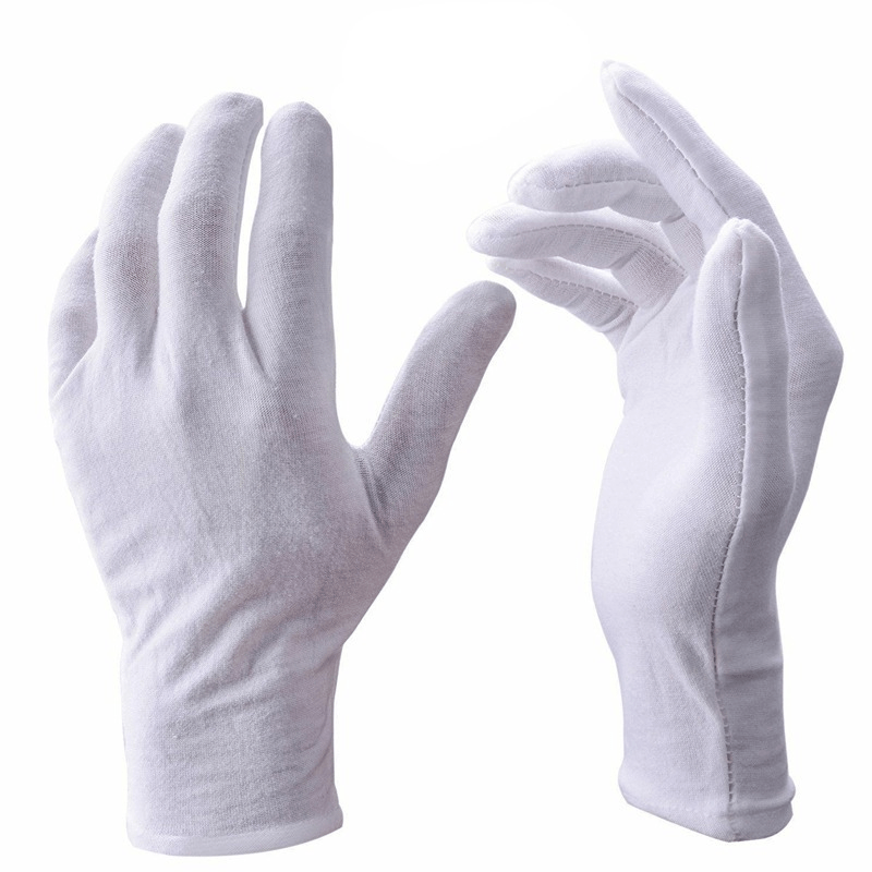 Gants hydratants 5pairs pendant la nuit, gants en coton pour l'eczéma des  mains sèches, gants en coton blanc pour hommes et femmes, gants en tissu de  taille unique