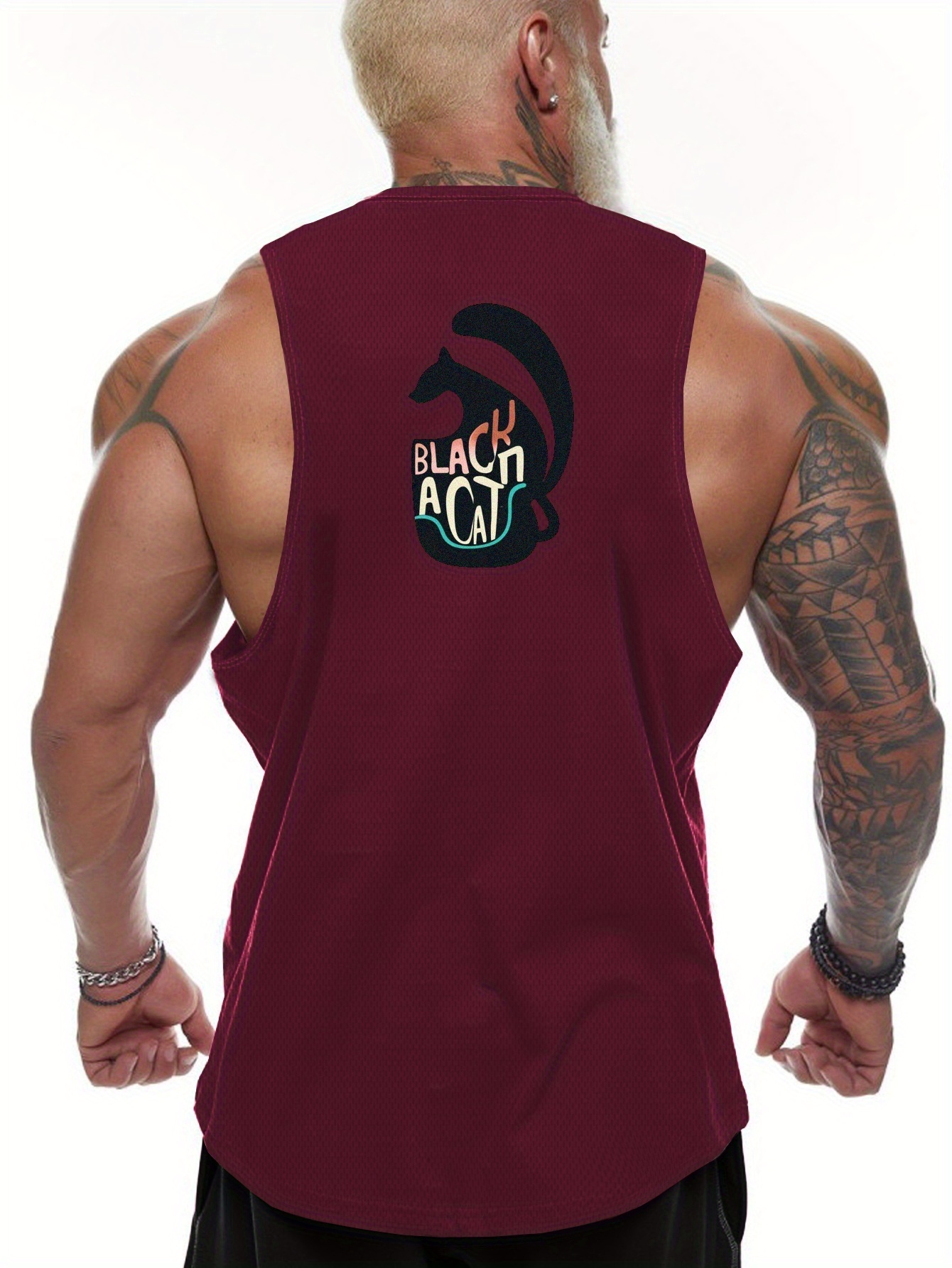 Camiseta Sin Mangas Estampado Gráfico gym Hombre Musculoso - Temu