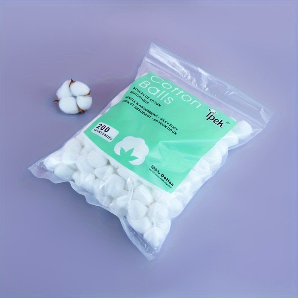 About 100 White Cotton Balls, Pure Cotton Balls, Degreased Makeup Cotton,  Makeup Removal Cotton Rolls, Disinfected Cotton Balls