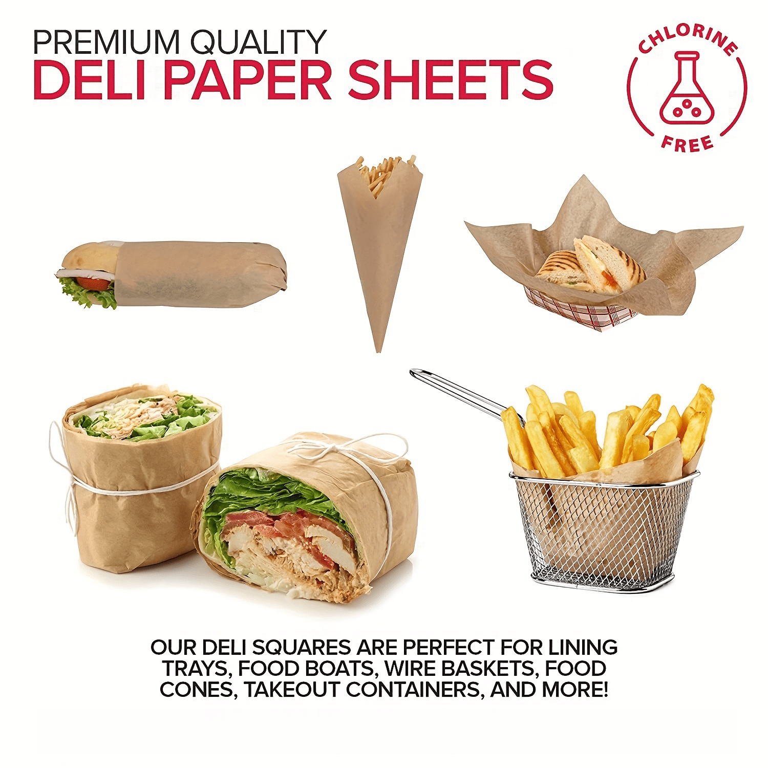 12” Paper Wrap - Natural Kraft Food Wrapping Paper Sheets For Picnic,  Festival, Fair Or Bbq. Perfect Liner For Tray, Basket Or Boat - Temu